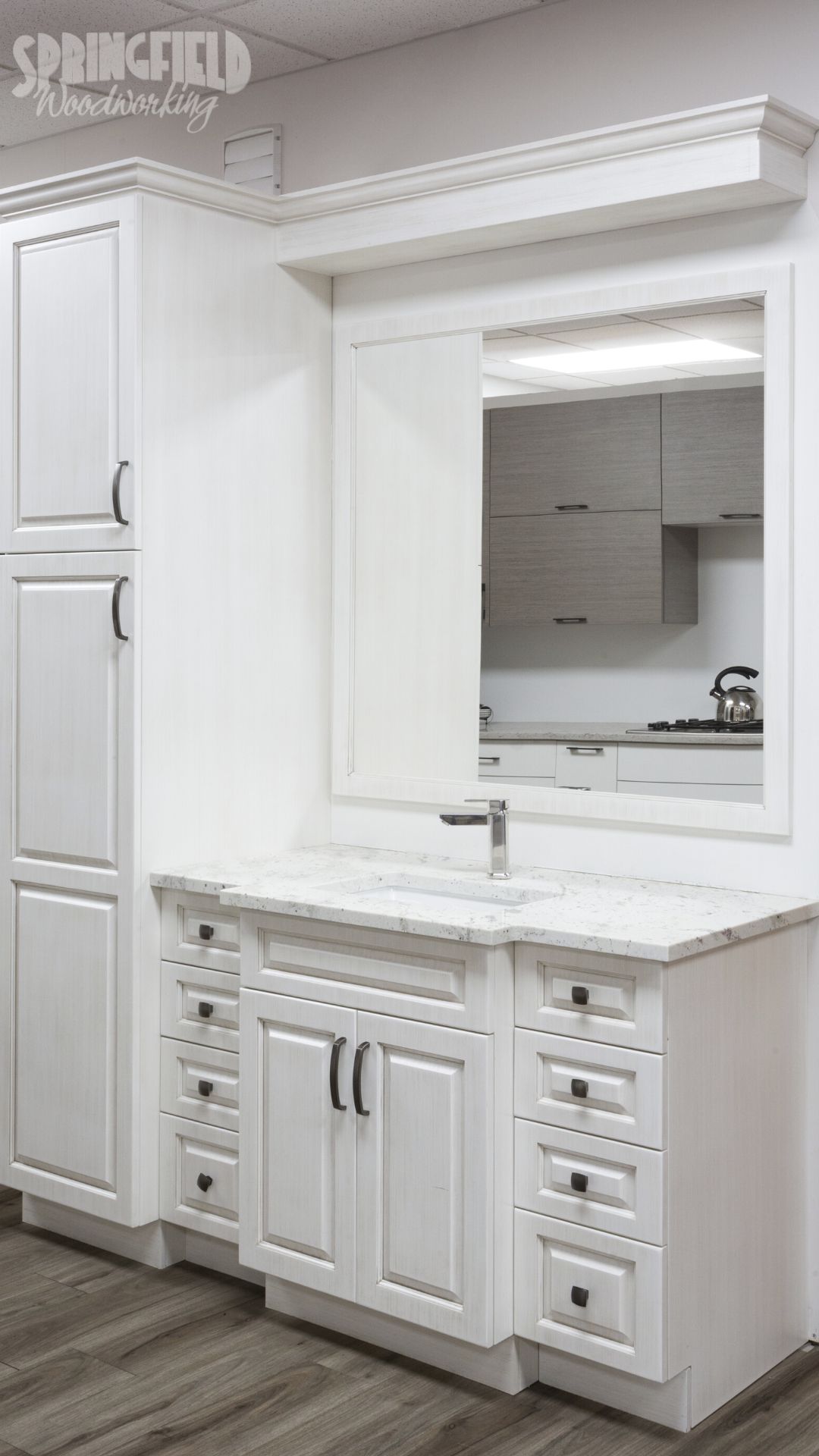 white vanity, traditional, bathroom cabinetry, simple